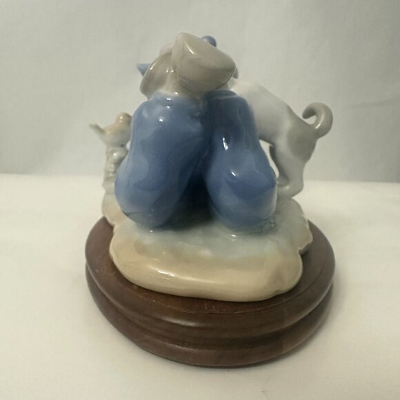 Paul Sebastian Porcelain Figure 1991 Study Buddies Boy Reading With Dog And Bird - Picture 6 of 9